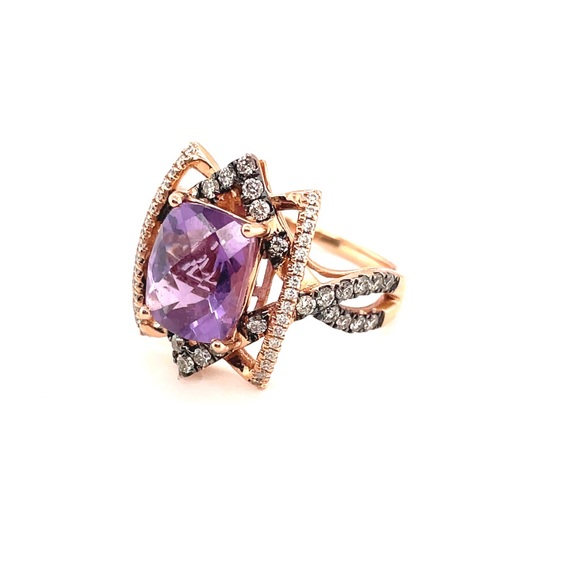 LeVian 14k Amethyst and Diamond ring - Picture 4 of 11